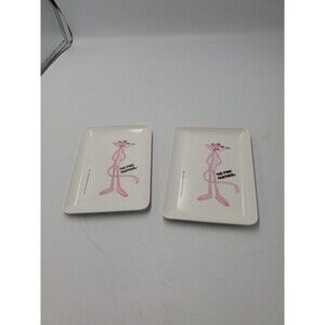 2 Vtg Rare Pink Panther Snack Trays 1984 United Artist